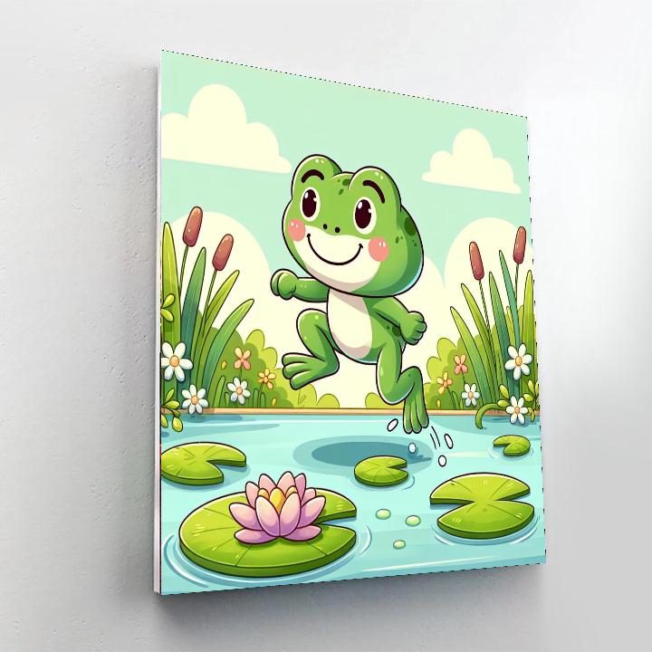 Frog's Lily Pad Hop DIY Paint By Numbers