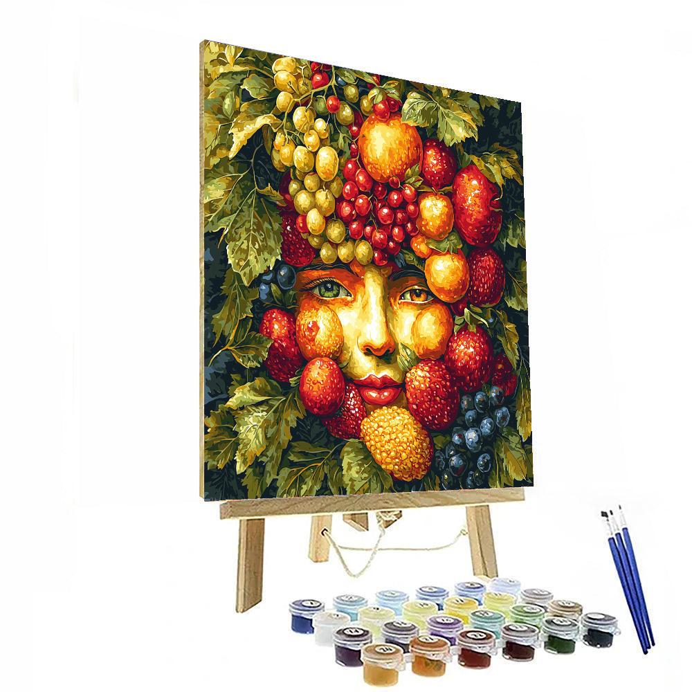 Giuseppe Arcimboldo Inspired Fruitful Fantasy  Paint By Number