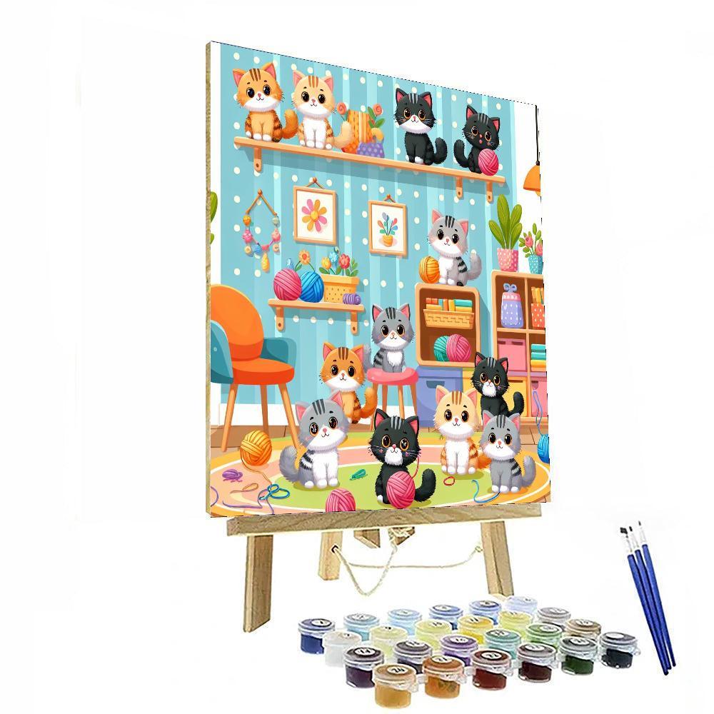 Curious Kittens In A Cozy Corner Paint By Numbers