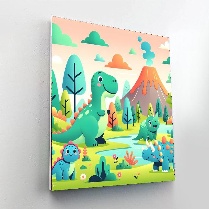 Adventure In Dino World Painting By Numbers Kit