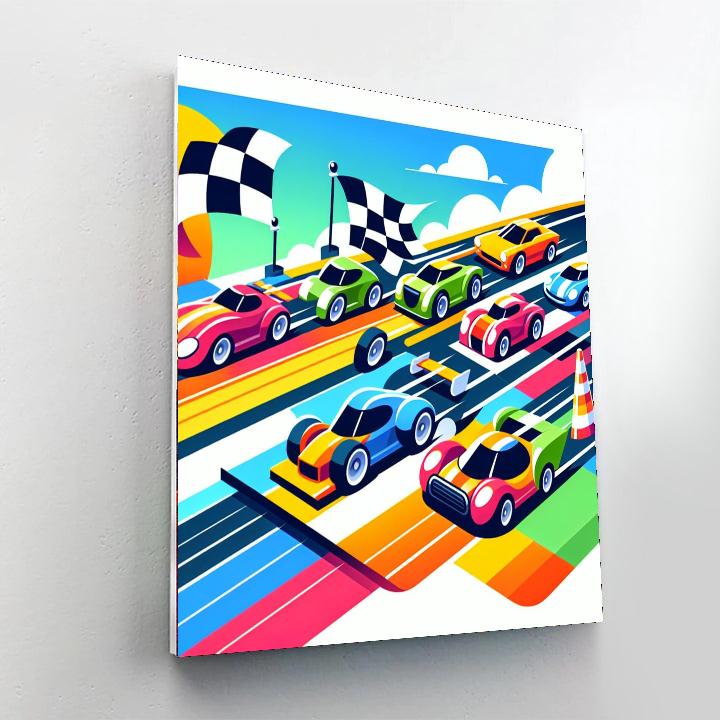 Race Track Thrills Paint By Numbers Art
