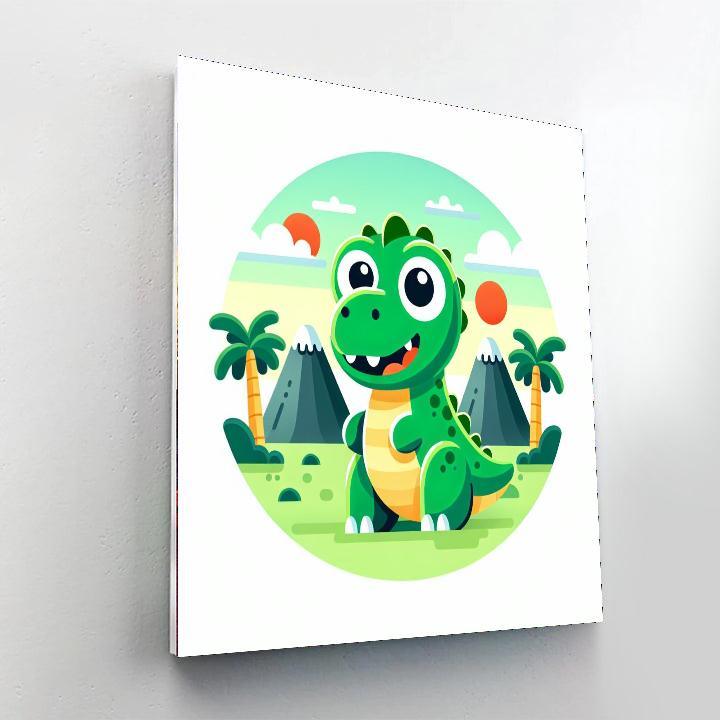 Doodle Dino Adventure Paint By Numbers Art
