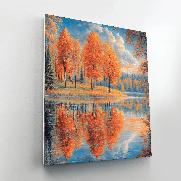 John Constable Inspired Autumn Reflection  Paint By Numbers Art