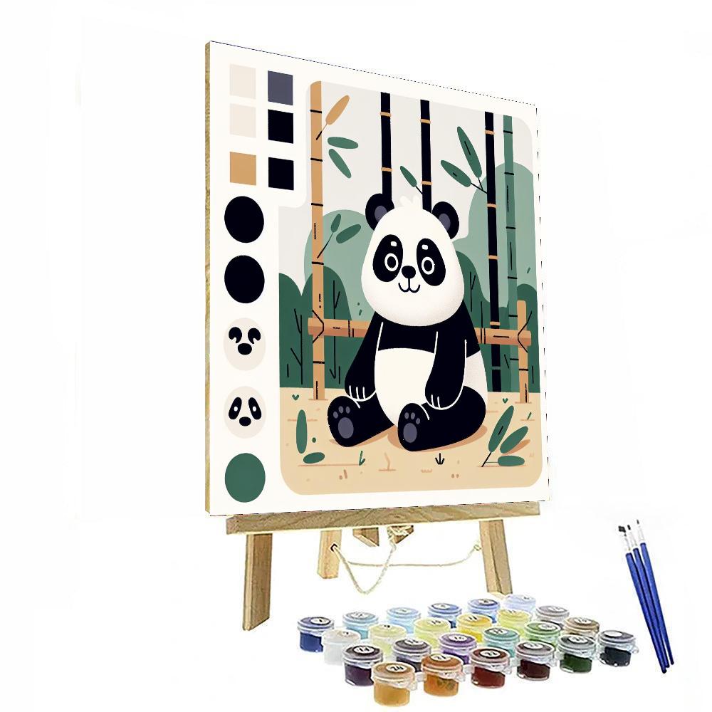 Charming Little Panda Number Painting