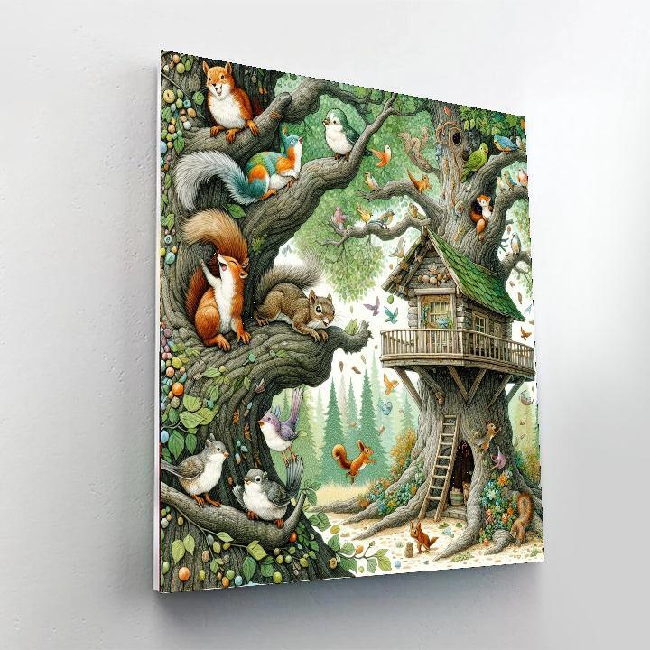 Charming Treehouse Adventure Paint By Color