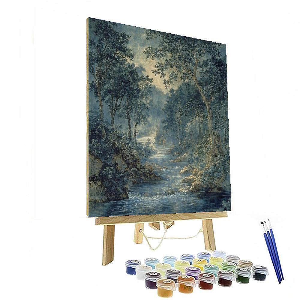 Zhao Mengfu Inspired Riverside Serenity  Painting By Numbers Kit