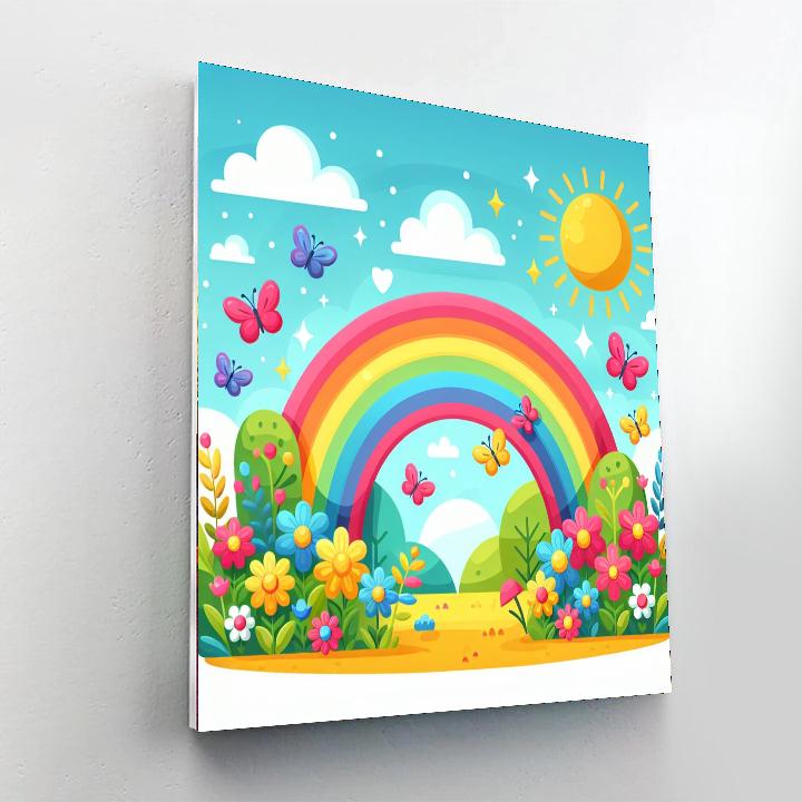 Cheerful Rainbow Dreams Numbered Painting Kits