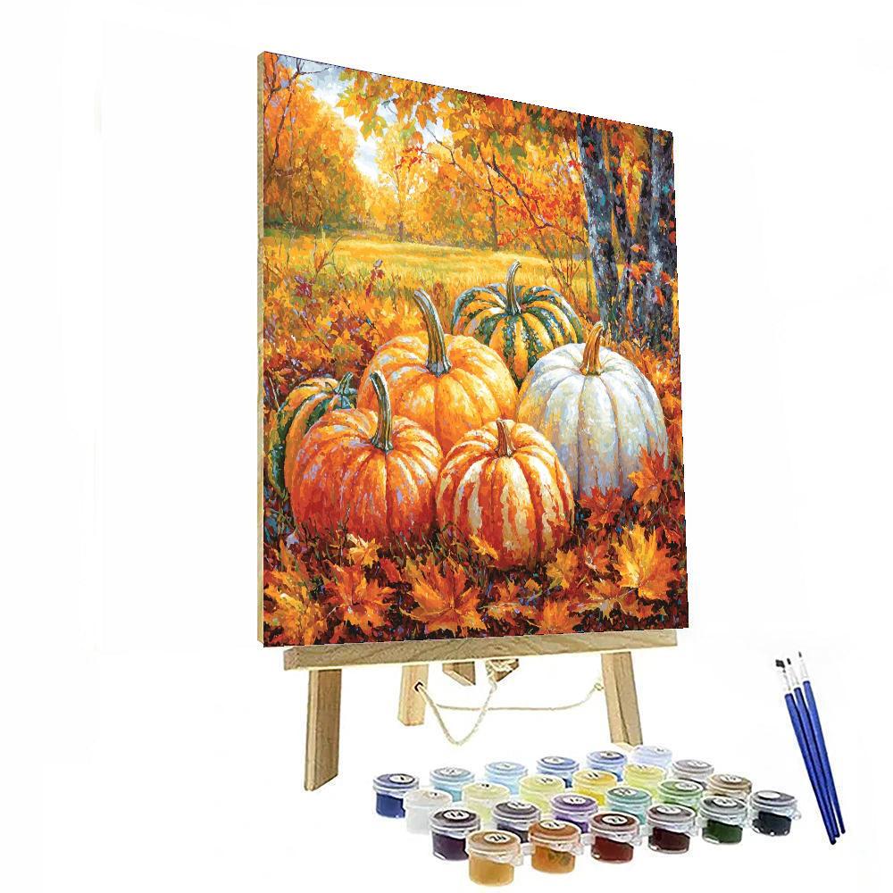 Wood Inspired Joyful Harvest Time  Number Painting