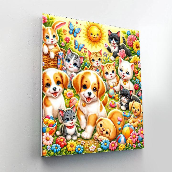 Playful Pet Friends Paint By Color
