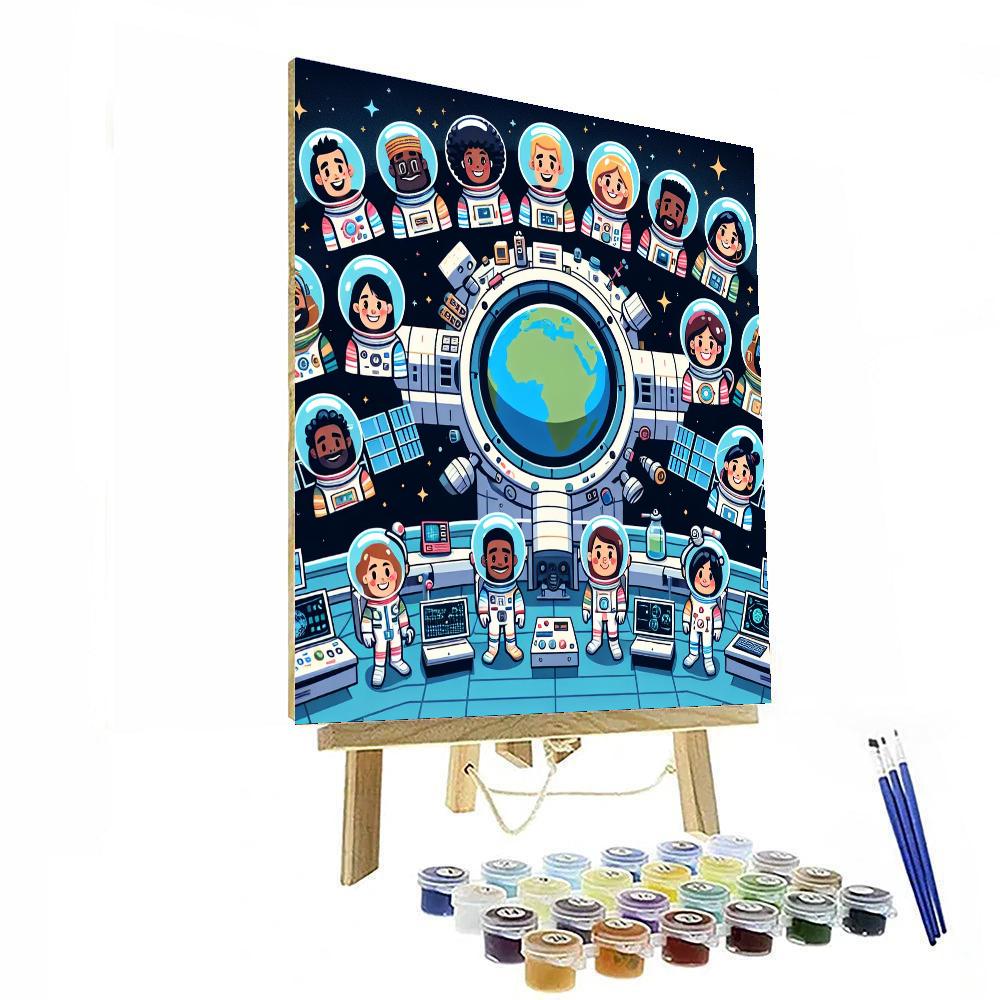 Creative Space Station Crew Painting By Numbers Kit