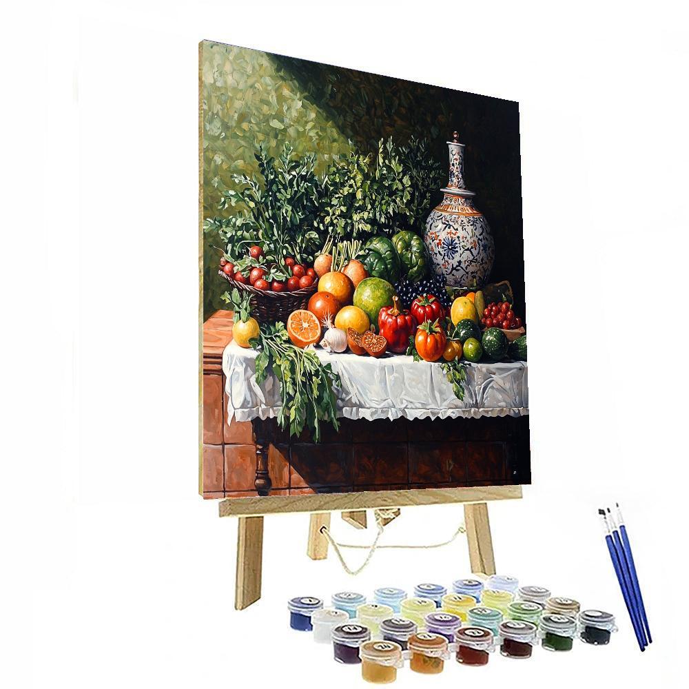 Juan Sánchez Cotán Inspired Colorful Garden Feast  Paint By Numbers
