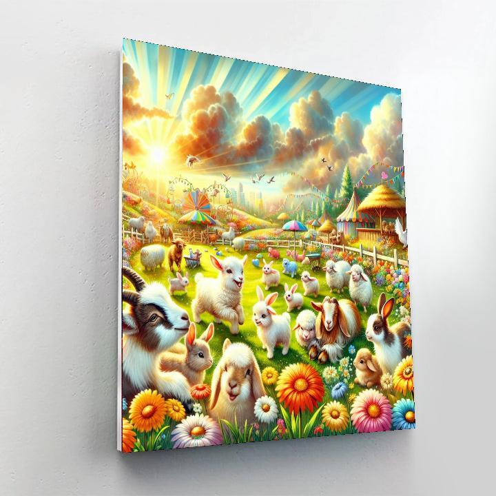 Playful Petting Zoo Paint By Numbers Art