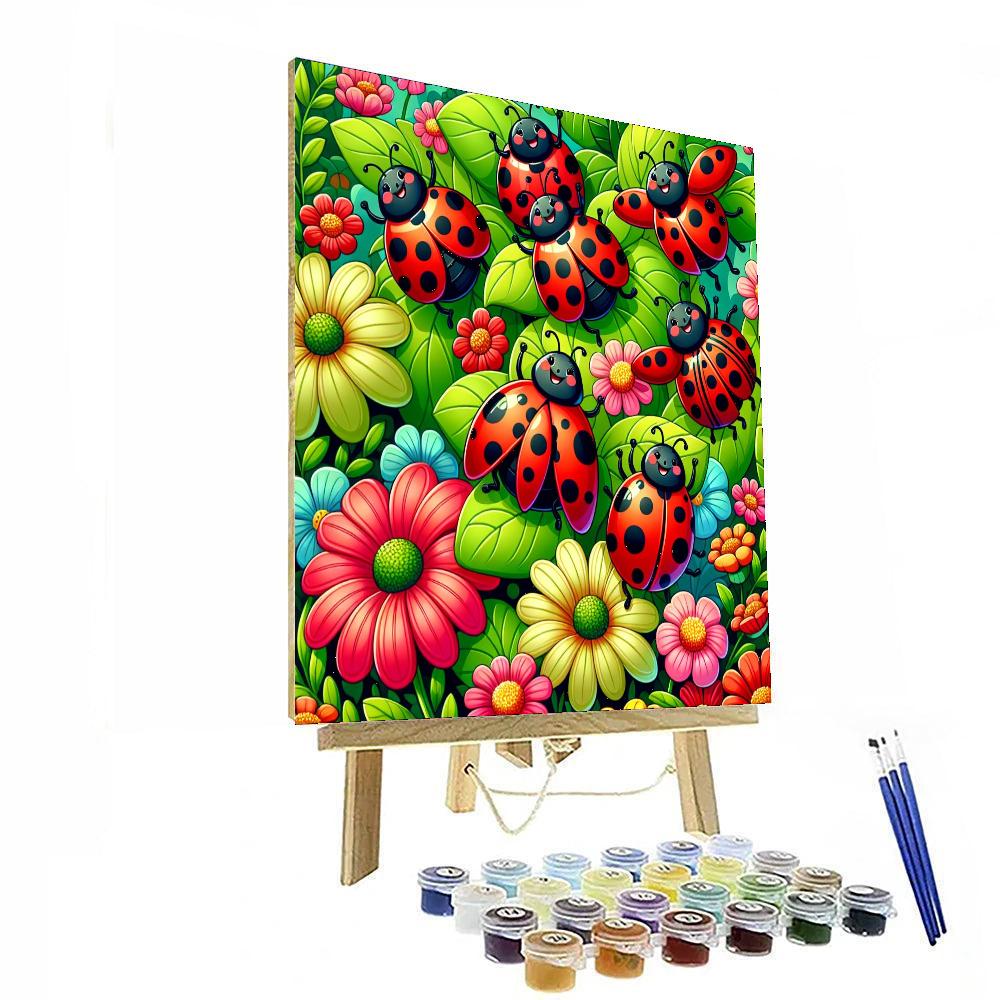 Dancing Ladybugs In The Garden Numbered Painting Kits
