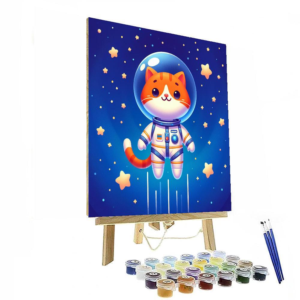 Astronaut Cat Odyssey Painting By Numbers Kit