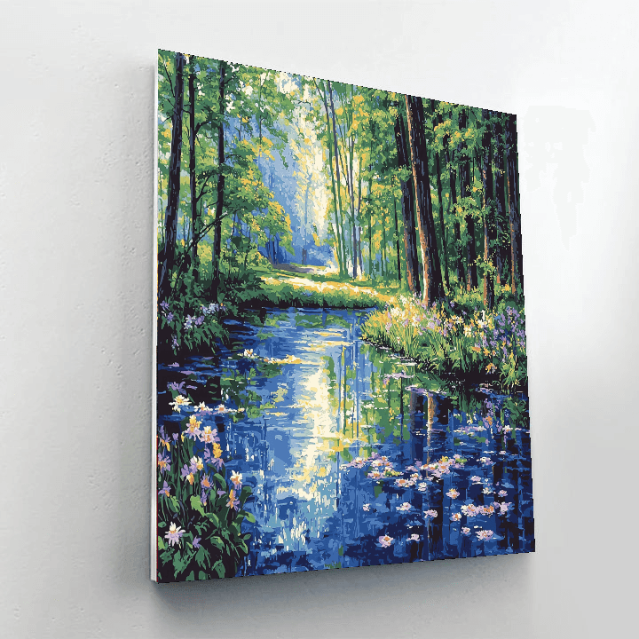 Claude Monet Inspired Mystical Forest Reflections  Paint By Numbers Kits