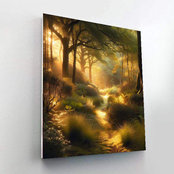 Golden Woodland Morning Paint By Color