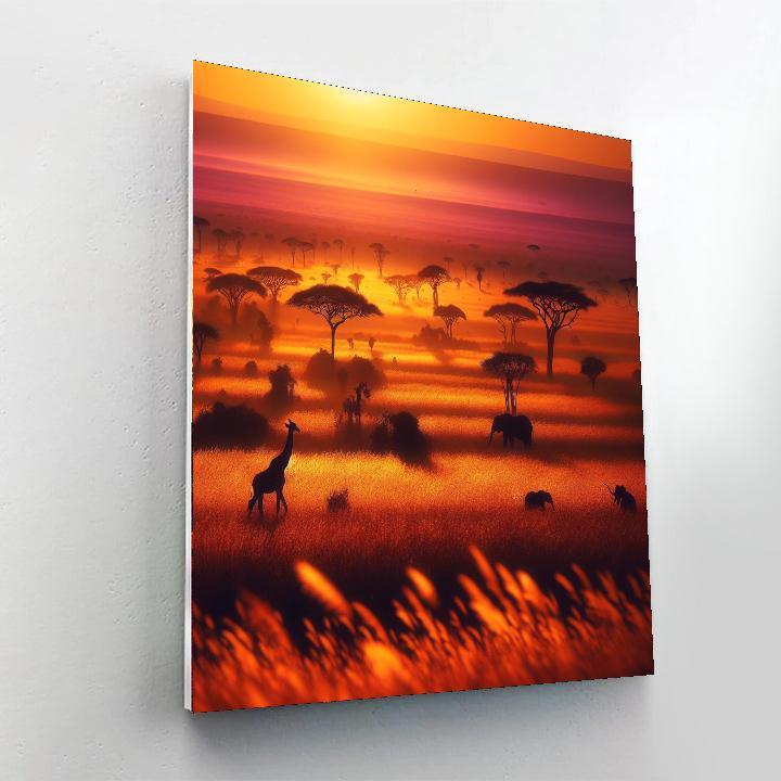 Golden Horizon Savanna Paint By Color