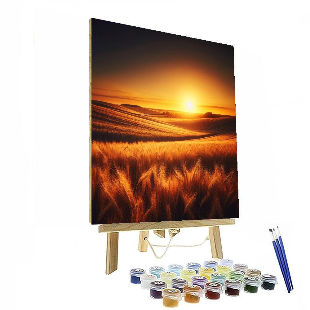 Golden Wheat Fields At Dusk DIY Paint By Numbers