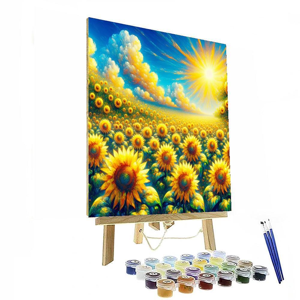 Sunflower's Golden Glow Paint By Numbers