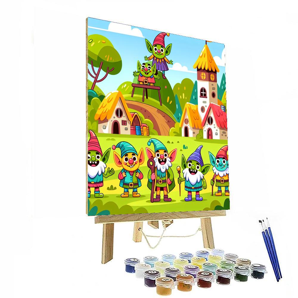 Giggly Goblin Village Painting Number Kit