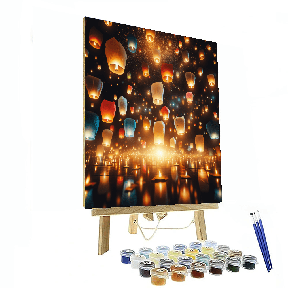 Glowing Lantern Festival - DIY Painting By Numbers Kit