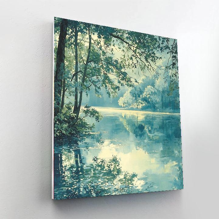Waterhouse Inspired Waterhouse's Lake Serenity  Number Painting