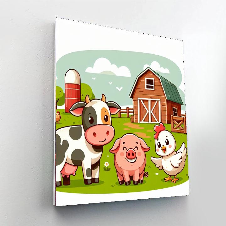 Harmonious Farmyard Number Painting