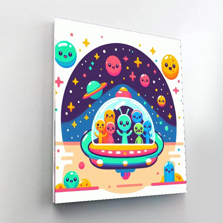 Alien Encounter Fun DIY Paint By Numbers