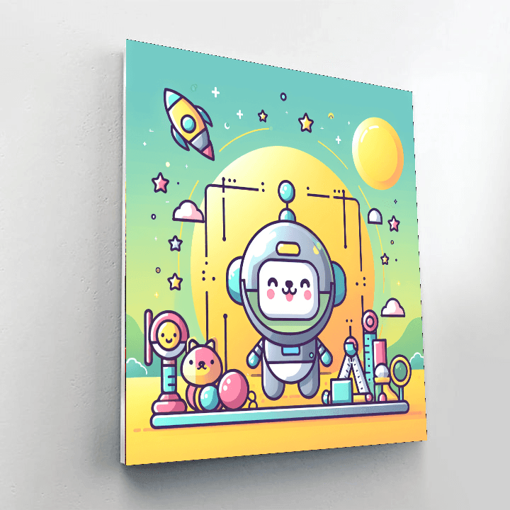 Merry Robot Pet Number Painting