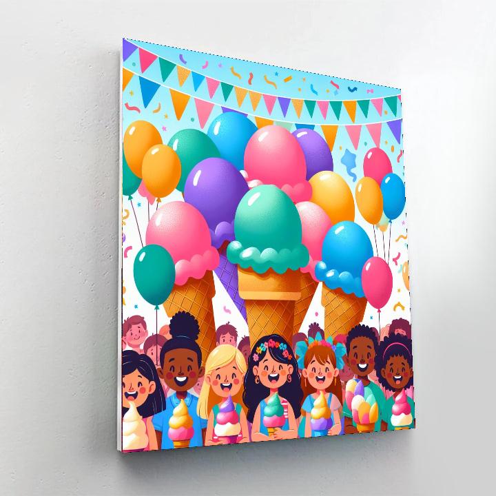Ice Cream Party Fun Number Painting