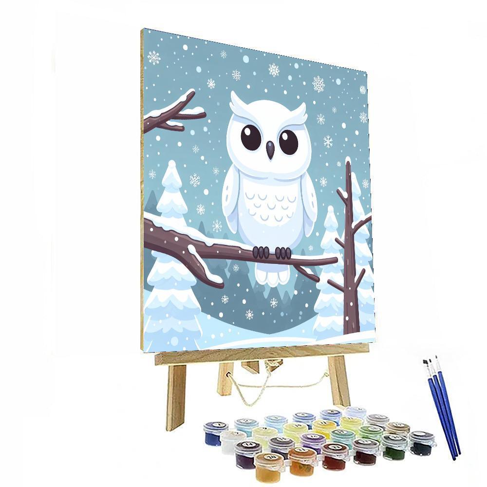 Gentle Snowy Owl Paint By Numbers