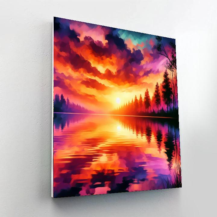 Dreamy Sunset At The Lake Paint By Color