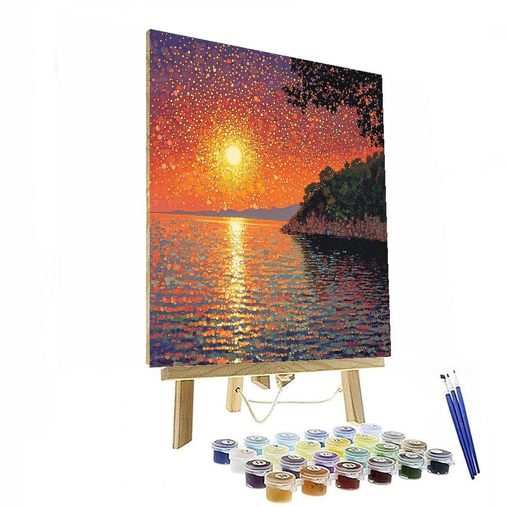 Georges Seurat Inspired Radiant Sunset Mirage  Painting Number Kit