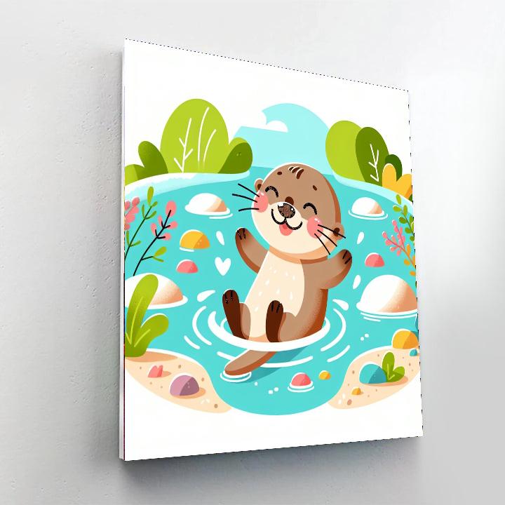 Gleeful Otter Numbered Painting Kits