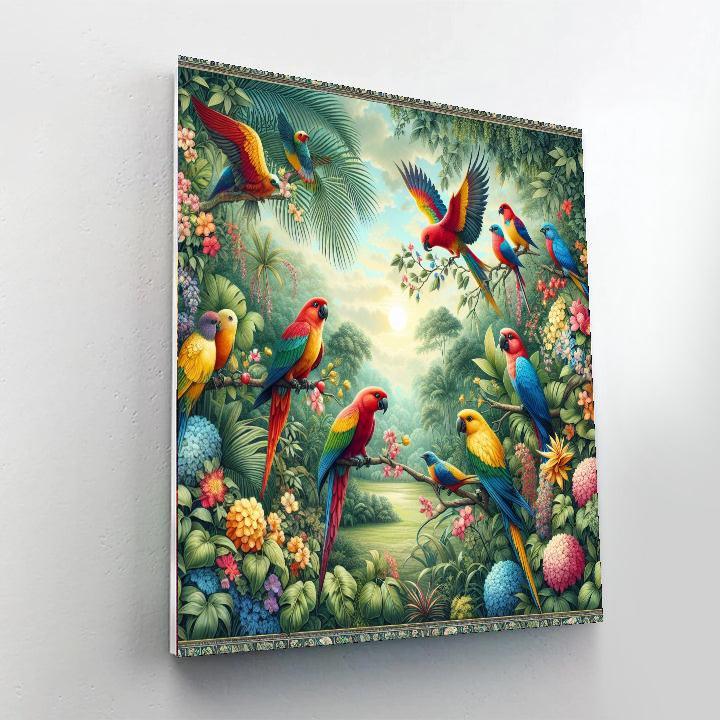 Captivating Tropical Birds Numbered Painting Kits