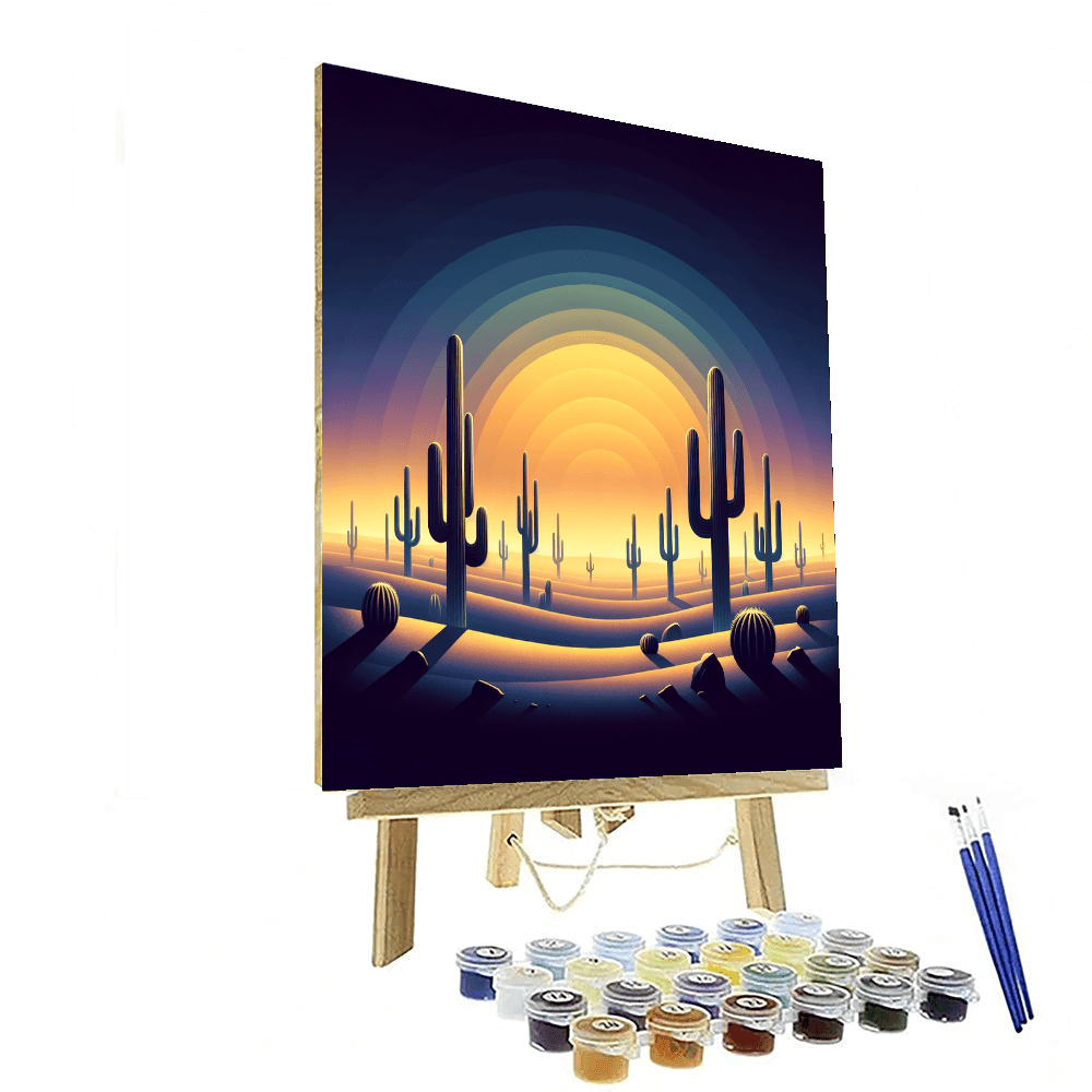 Desert Cactus at Dusk - DIY Painting By Numbers Kit