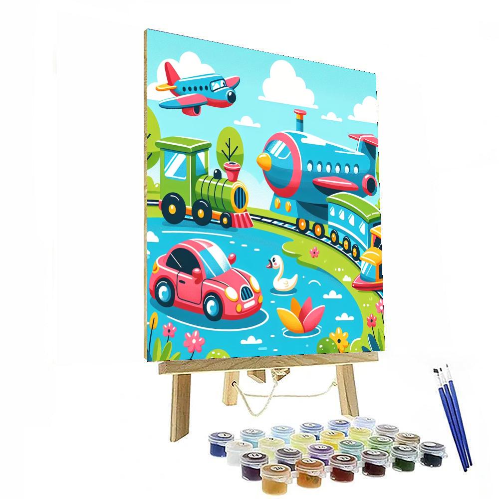 Colorful Transport Painting By Numbers Kit