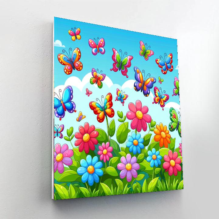 Bubbling Butterflies Paint By Numbers Art