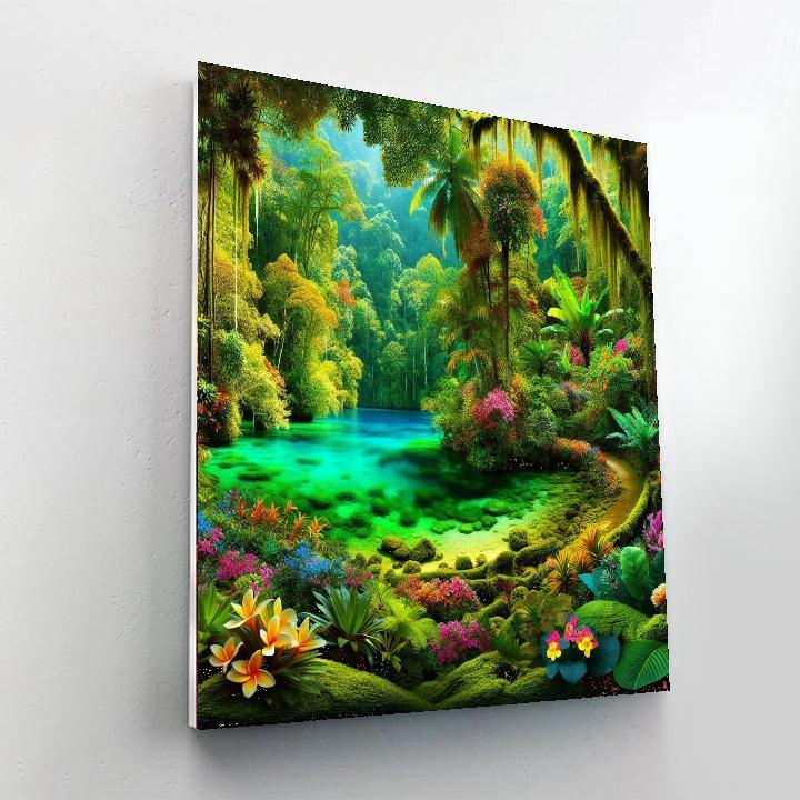 Tropical Lagoon Paradise Paint By Numbers Art