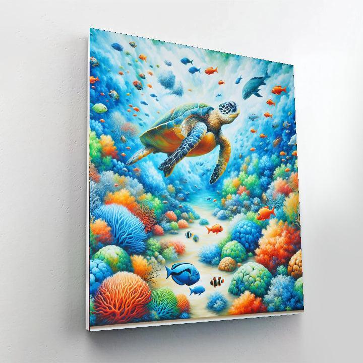 Turtle's Ocean Journey DIY Paint By Numbers