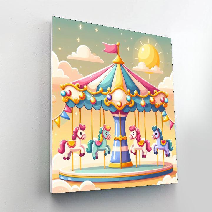 Lively Carousel Painting By Numbers Kit