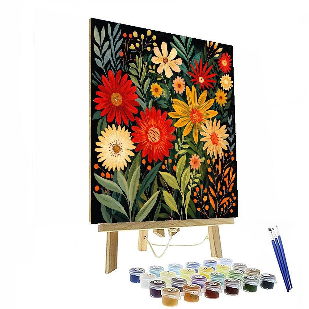 Frida Kahlo Inspired Kahlo's Vibrant Botanical  DIY Paint By Numbers