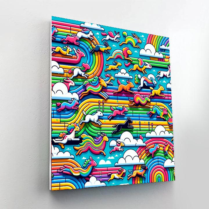 Rainbow Road Rally Paint By Numbers