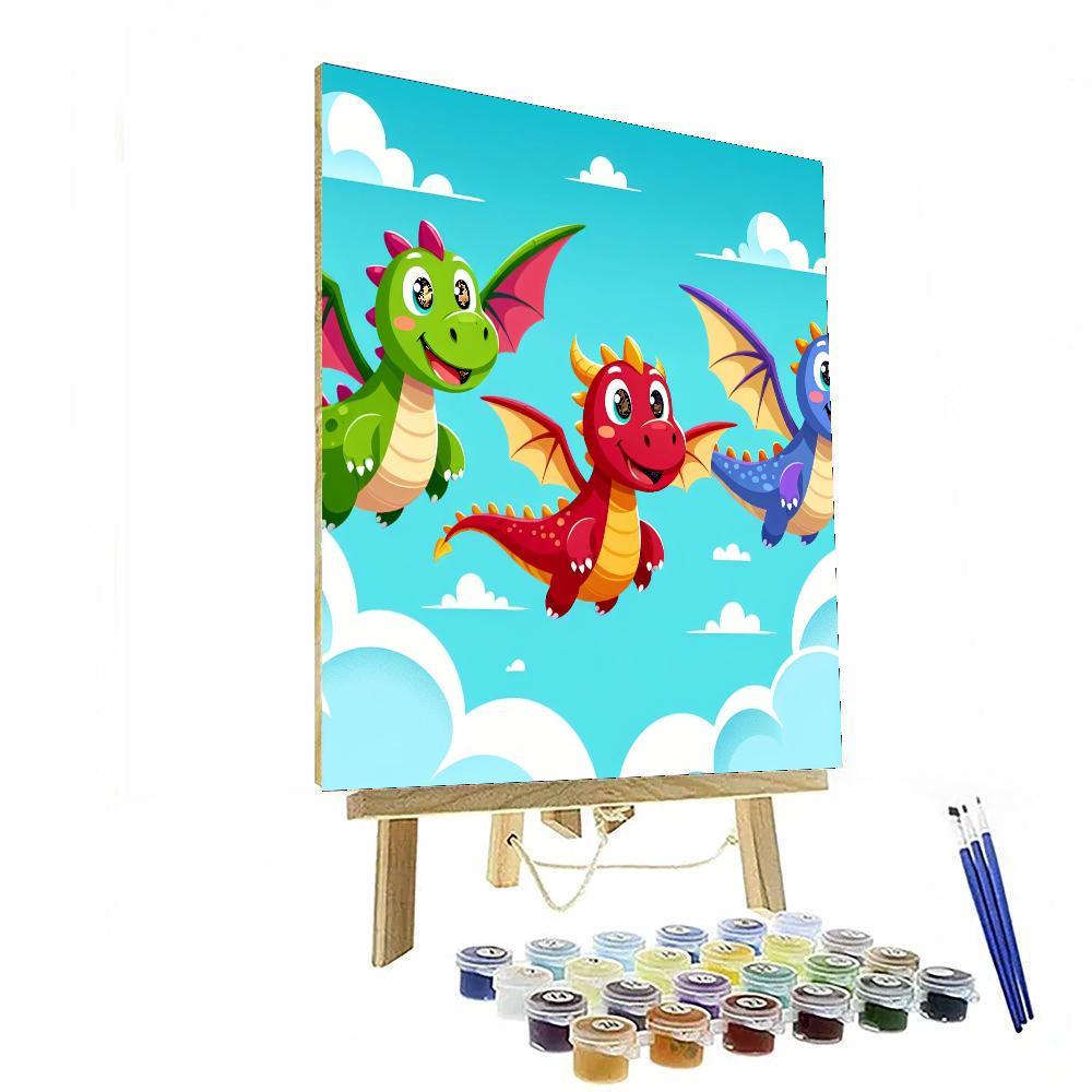 Funky Fantasy Dragons Paint By Numbers