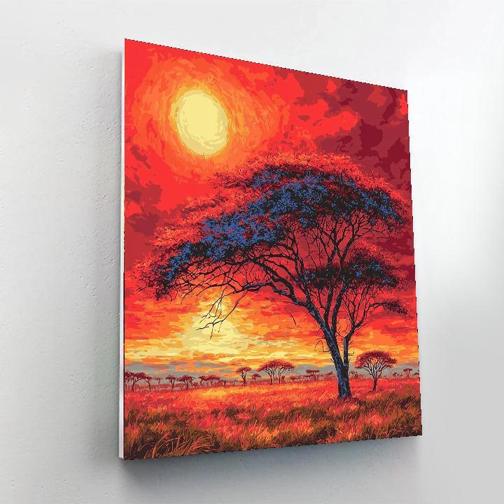 Basquiat Inspired Exotic Savannah Sunset  DIY Paint By Numbers