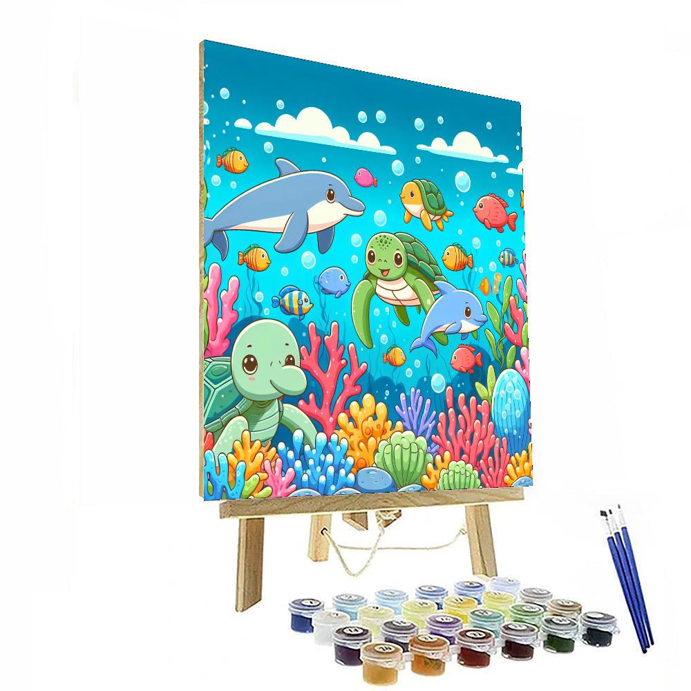 Colorful Creatures Of The Sea Painting Number Kit
