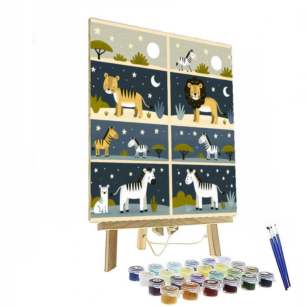 Safari Night Adventure Painting By Numbers Kit