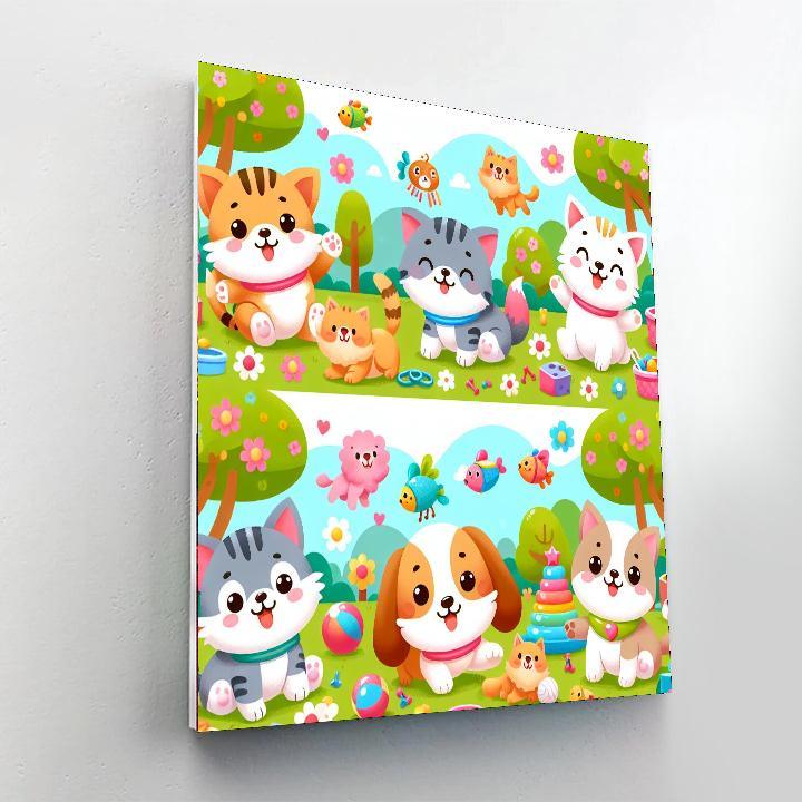 Playful Pet Day Numbered Painting Kits