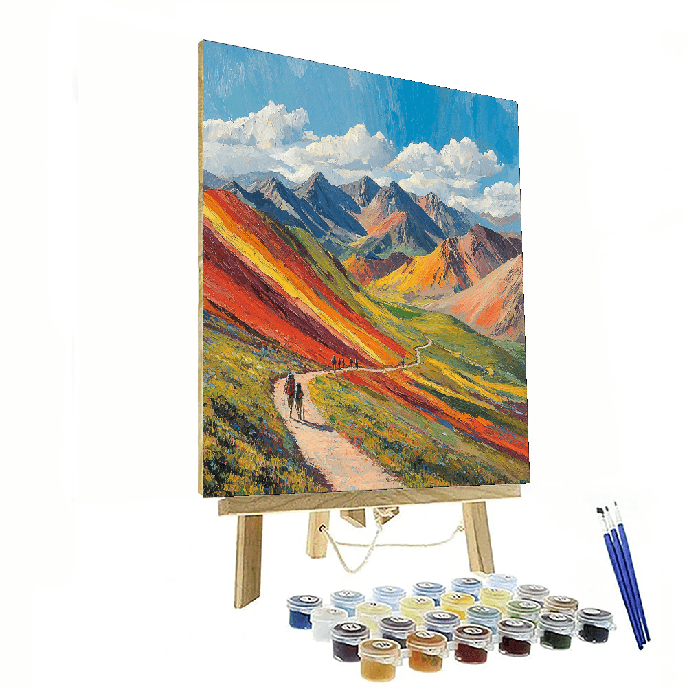 Gorgeous Rainbow Mountain DIY Paint By Numbers