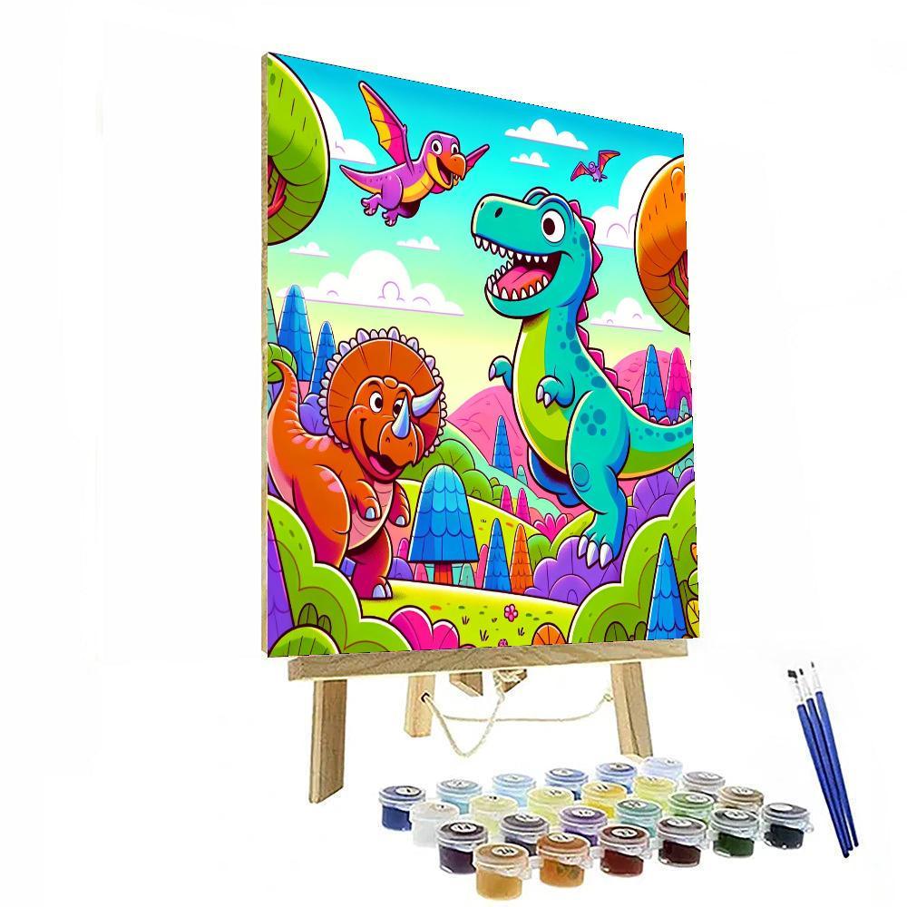 Friendly Dinosaur Land Paint By Number